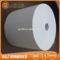 Rollos blancos de la tela no tejida de spunlace para el rollo blanco barato de la tela del rollo de la tela de algodón de las toallitas húmedas